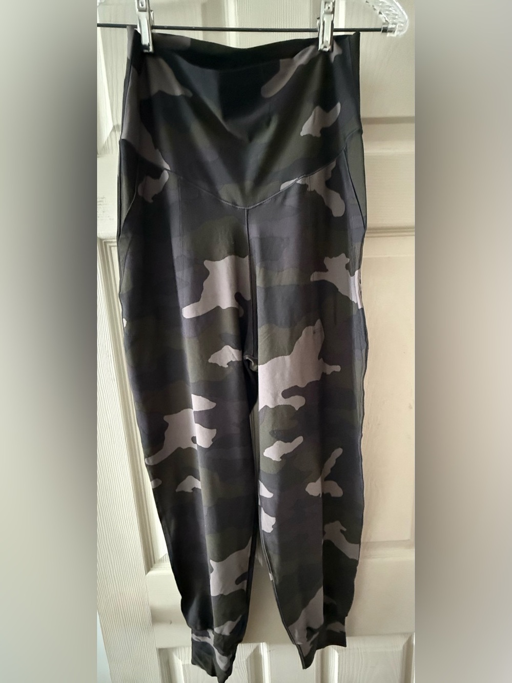 aerie Camo High-Waist Track Joggers in Black & Gray